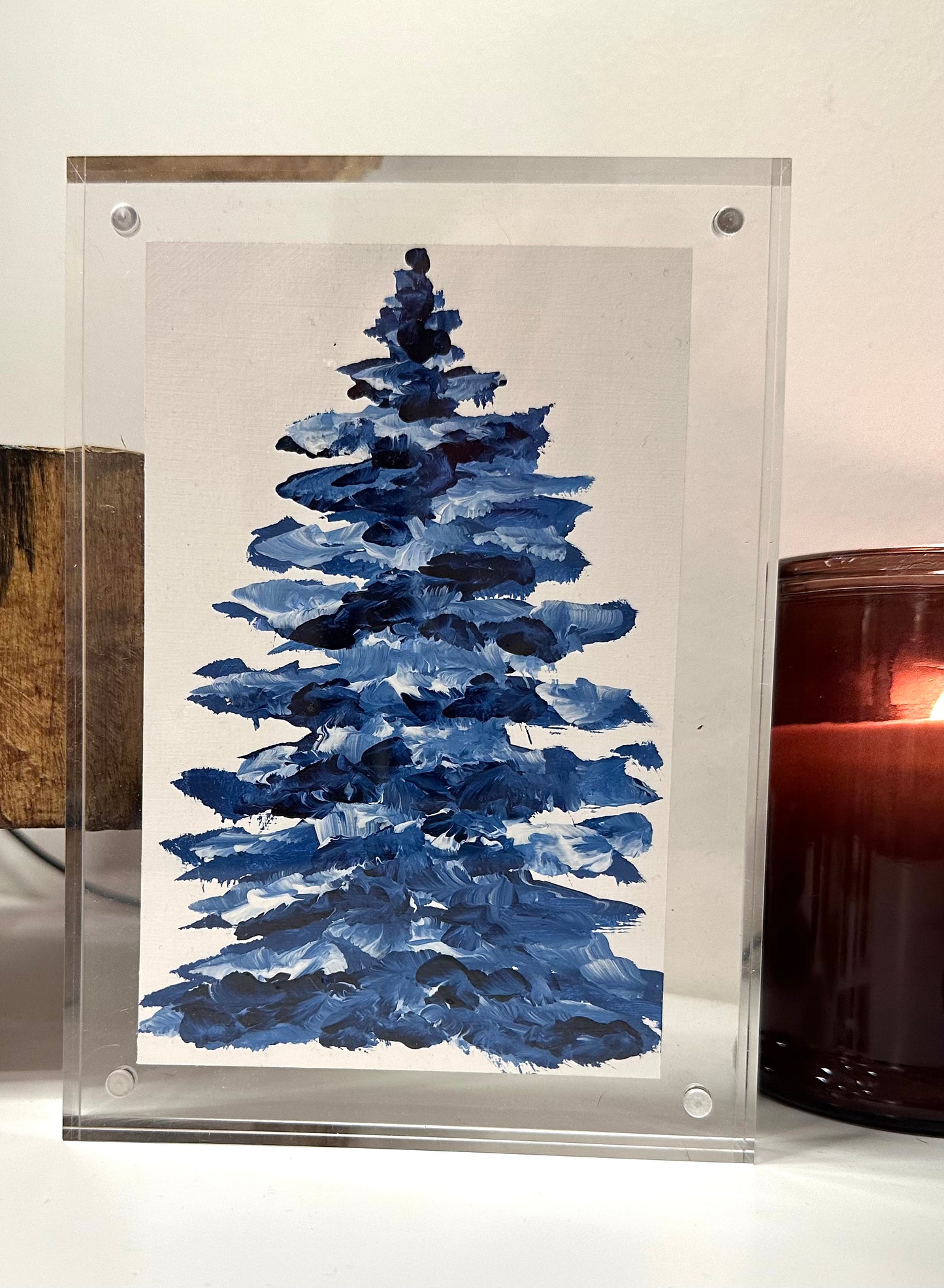 "Blue Christmas 2" Art On Paper 4x6