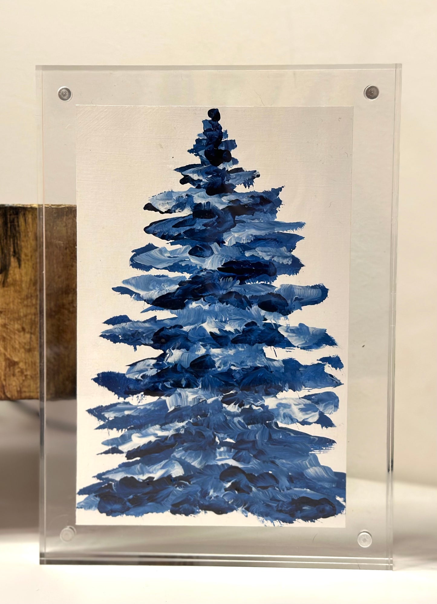 "Blue Christmas 2" Art On Paper 4x6