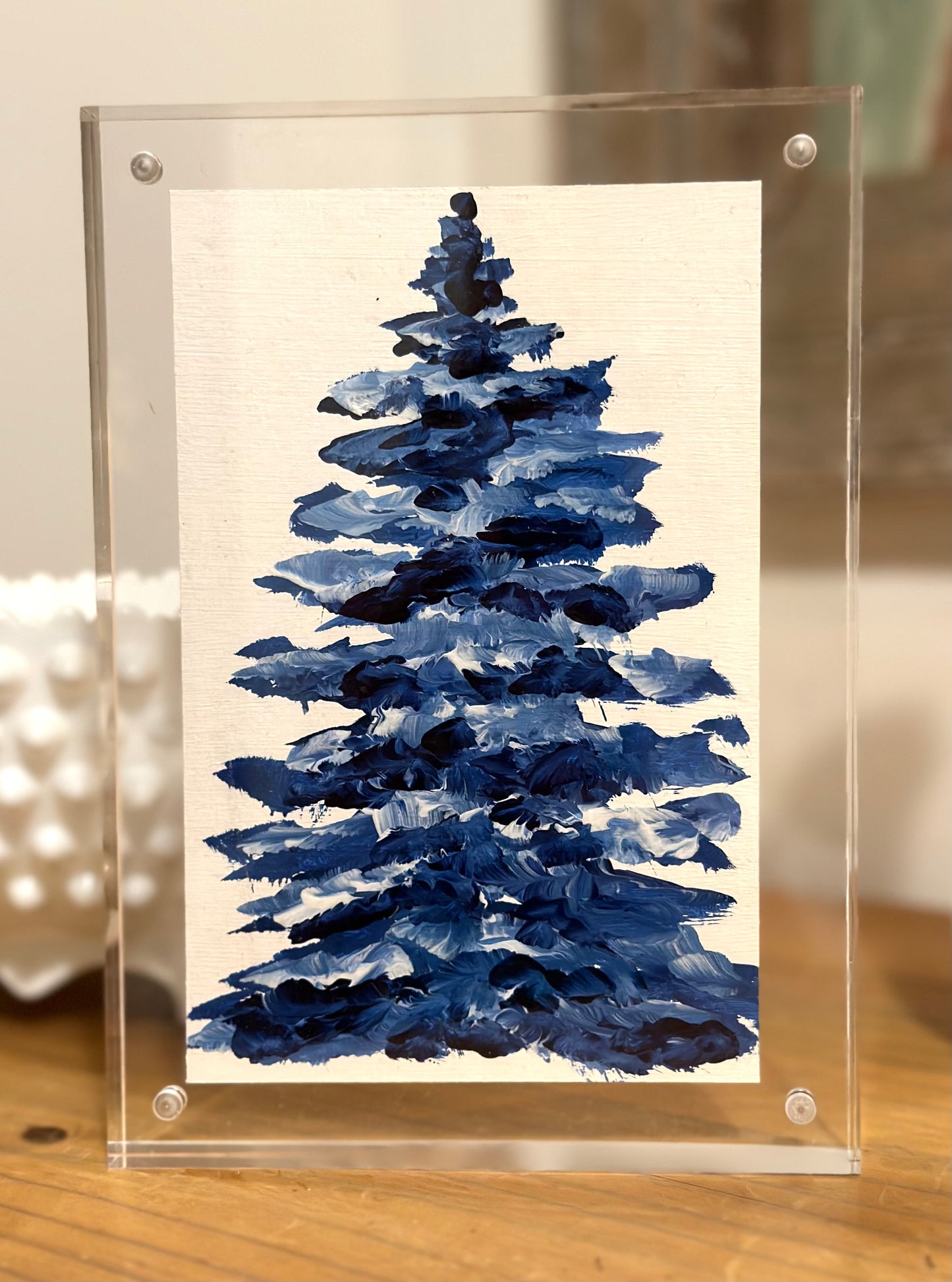 "Blue Christmas 2" Art On Paper 4x6