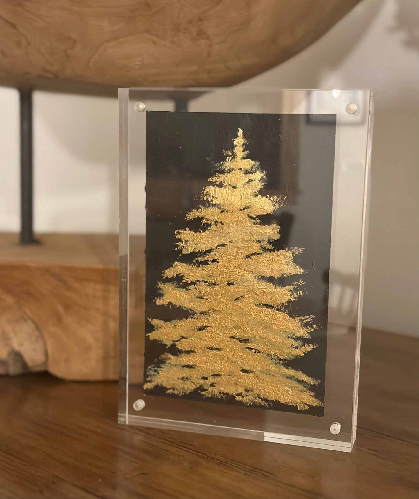 "Shimmer Tree" Art On Paper 4x6